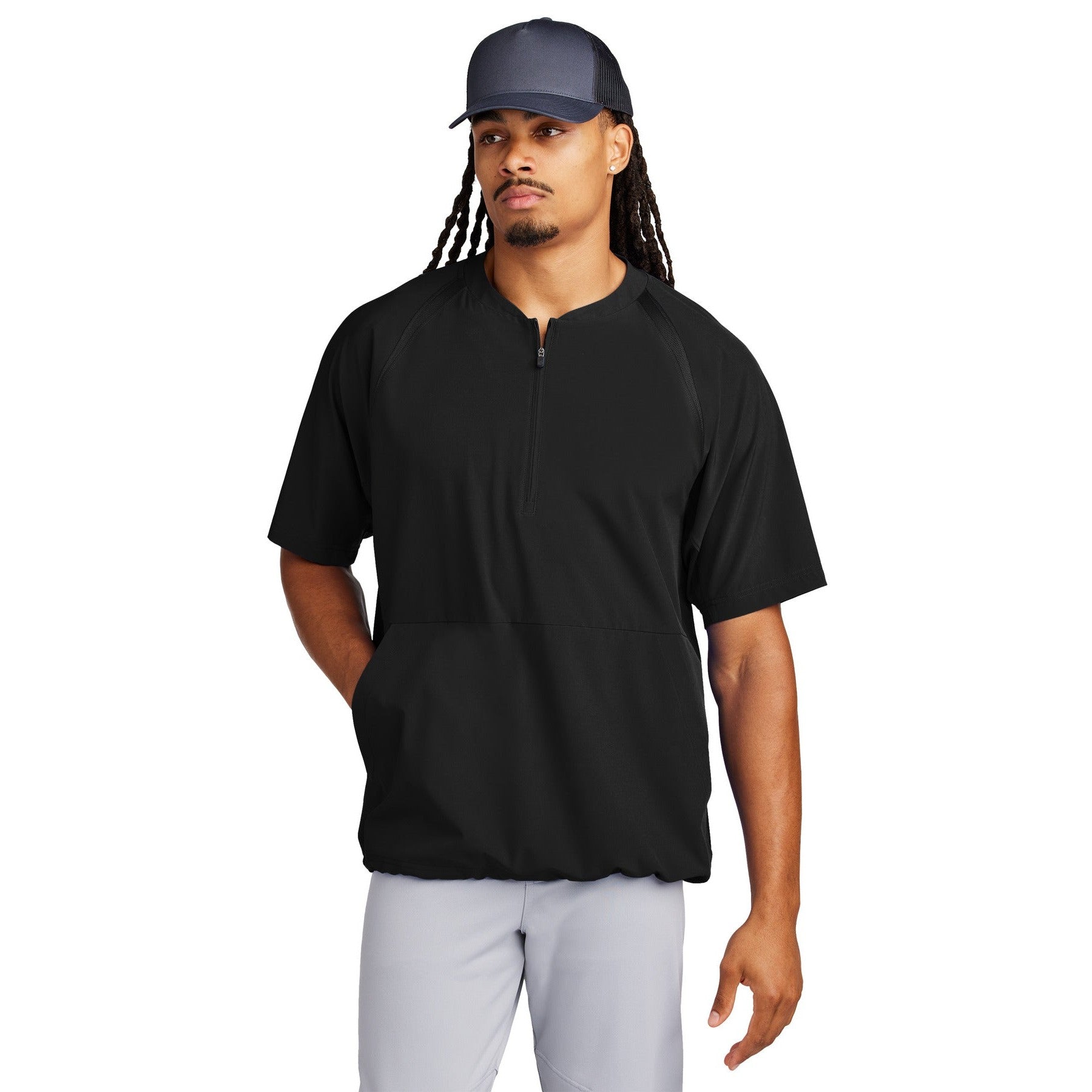 Sport-Tek-Sport-Tek® Repeat 1/2-Zip Short Sleeve Jacket JST489-MedTech-1
